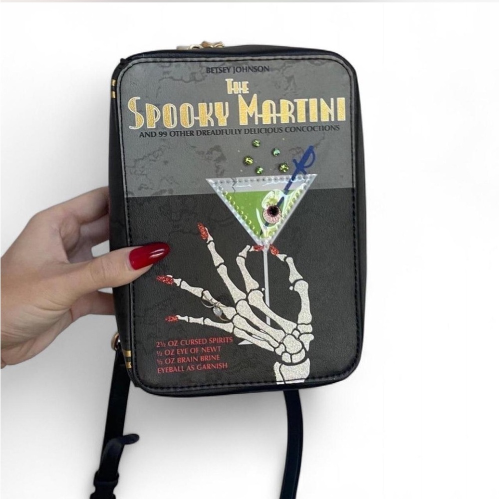 Betsey Johnson Black Spooky Martini Bag